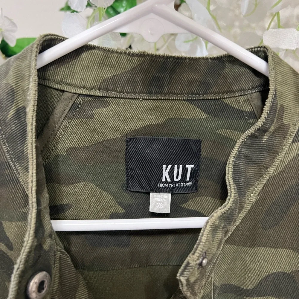Kut from the Kloth Green Camo Bomber Jacket - Picture 7 of 9